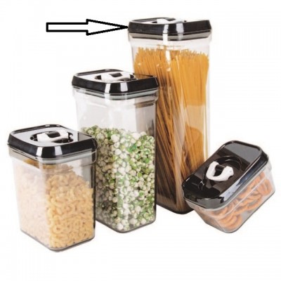 Stackable plastic storage canister with Airtight lid, BPA Free food storage container jar