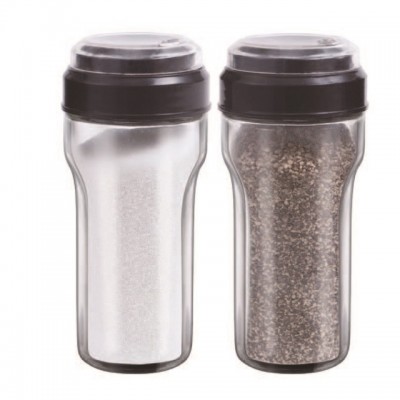 Adjustable Flow Black Lid Glass Spice shaker, Seasoning Shaker jar