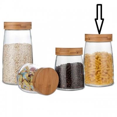 Amazon Hot Selling Twist lid belly shape bamboo lid storage jar L 1800ml