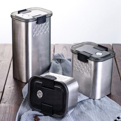 Beautiful Canisters Sets for the Kitchen Counter, 3-Piece Stainless Steel Storage Jar with Transparent Lid