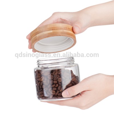 SINO GLASS 3 pcs 700ml borosilicate glass jar with bamboo lid