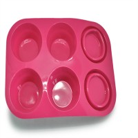 Wholesale 6 cavity Food grade silicone cake baking tray