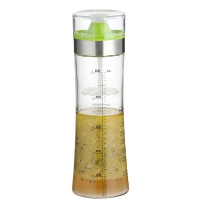 Amazon hot selling glass salad dressing shaker bottle/condiment mixer container